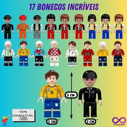 Imagem de FUTEBOL TV Jogo Geek Melhor Estádio com 17 bonecos 445 peças Blocos Montar Letsgo