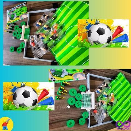 Imagem de FUTEBOL TV Jogo Geek Melhor Estádio com 17 bonecos 445 peças Blocos Montar Letsgo