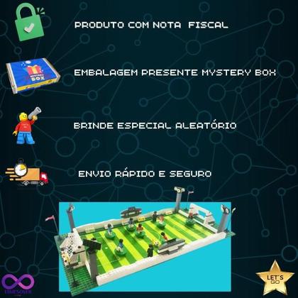 Imagem de FUTEBOL TV Jogo Geek Melhor Estádio com 17 bonecos 445 peças Blocos Montar Letsgo