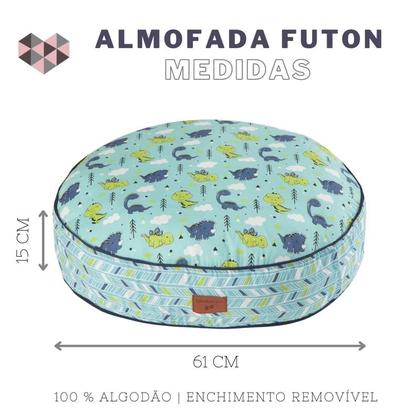 Imagem de Futon Colchonete Alto 100% Algodão Azul  Tamanho único