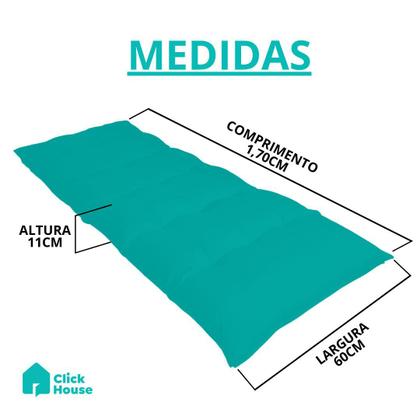 Imagem de Futon Colchonete Dobrável Solteiro Almofada Decorativo Varias Cores 60x170 cm