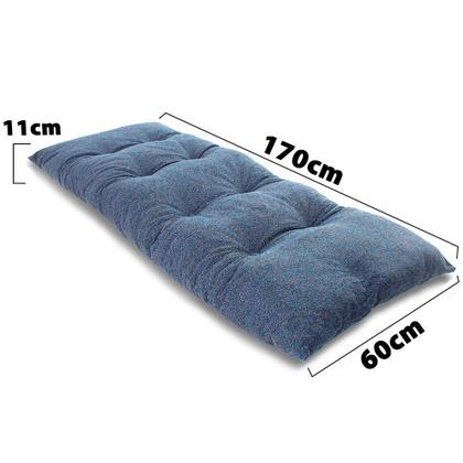 Imagem de Futon Dobrável de Espuma Solteiro Azul - Emcompre