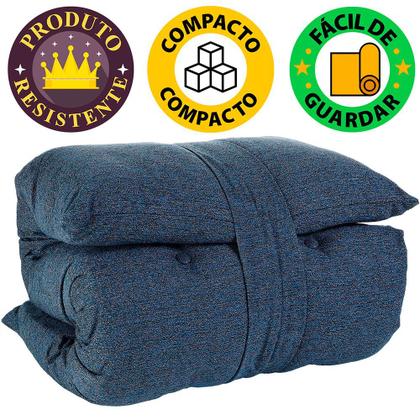 Imagem de Futon Dobrável de Espuma Solteiro Azul - Emcompre