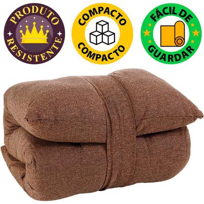 Imagem de Futon Dobrável de Espuma Solteiro Marrom - Emcompre
