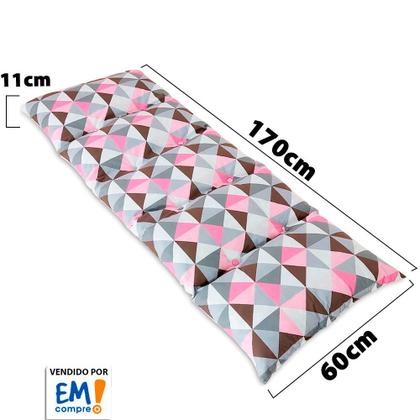 Imagem de Futon Dobrável de Espuma Solteiro Rosa - Emcompre