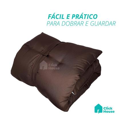 Imagem de Futon Retangular Espreguiçadeira Banco Pallet Colchonete Dobrável Solteiro 60x170 cm