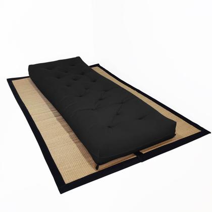 Imagem de Futon Solteiro Dobrável Oriental Confort Plus Preto Acquablock