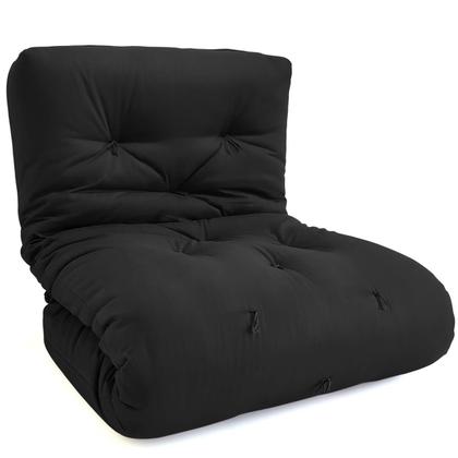 Imagem de Futon Solteiro Dobrável Oriental Confort Plus Preto Acquablock