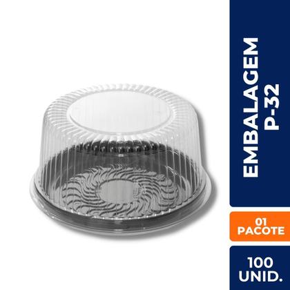 Imagem de G32 Embalagem Para Bolo E Torta P32 Alta Preto Com 100un.