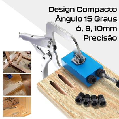 Imagem de Gabarito De Cavilha 6 A 10Mm Furo Angular Inclinado 15 Graus