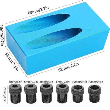 Imagem de Gabarito De Cavilha 6 A 10Mm Furo Angular Inclinado 15 Graus