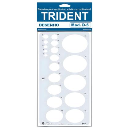Imagem de Gabarito Elipsógrafo Trident 44 Elipses Grandes Completas Mod D-6