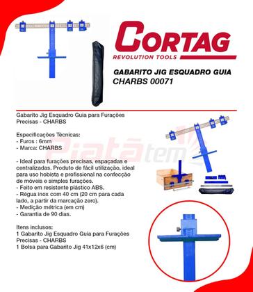 Imagem de Gabarito Jig Esquadro Guia para Furações Precisas Charbs