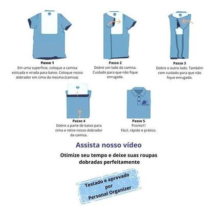 Imagem de Gabarito Para Dobrar Roupa Kit 5 Peças Acrílico 2mm