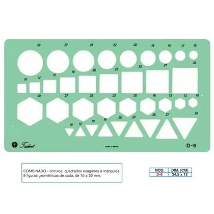 Imagem de Gabarito Trident para Desenho de Combinado 17,5x18,5cm - D-9