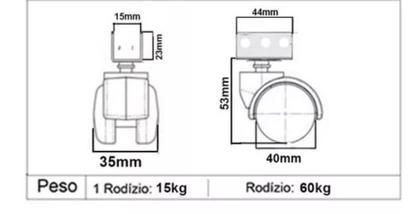 Imagem de Gabinete 5 Gavetas Domestica+4 Rodinhas- Luxo-Cedro-Montado