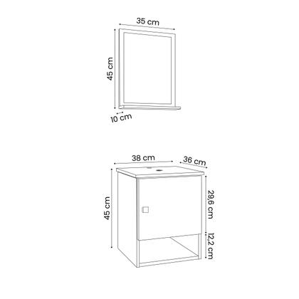 Imagem de Gabinete Arm Banheiro Lima 1 Porta com Cuba Tulipa Branca