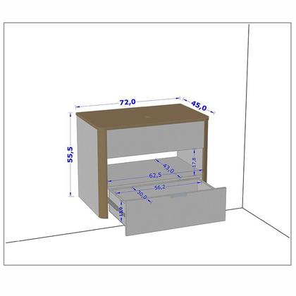 Imagem de Gabinete Armario Banheiro Santorini com 1 Gaveta e Cuba Luna