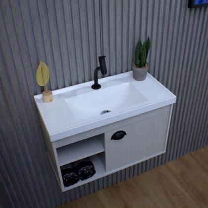 Imagem de Gabinete Armario para Banheiro 100% MDF com Cuba - Monza 60cm