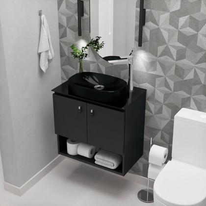 Imagem de Gabinete Armário Para Banheiro Aço 60x36 Zeus Com Cuba De Apoio