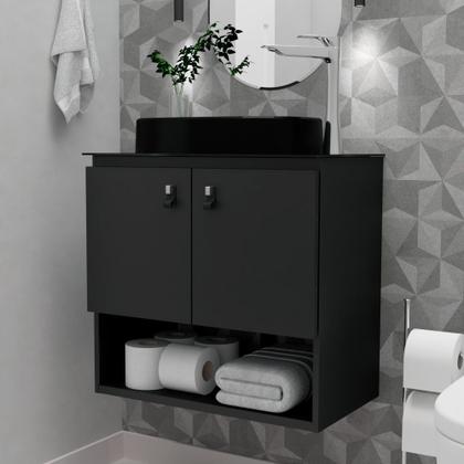 Imagem de Gabinete Armário Para Banheiro Aço 60x36 Zeus Com Cuba De Apoio