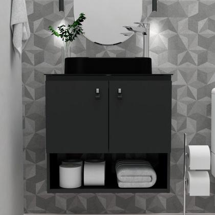 Imagem de Gabinete Armário Para Banheiro Aço 60x36 Zeus Com Cuba De Apoio