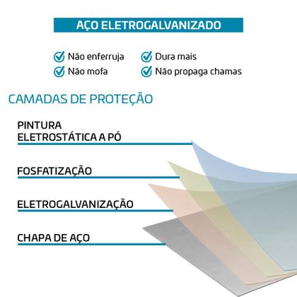 Imagem de Gabinete Armário Para Banheiro Aço 60x36 Zeus Com Cuba De Apoio