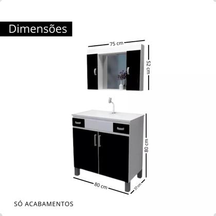 Imagem de Gabinete Armário Para Banheiro Ferraro 80 Branco 