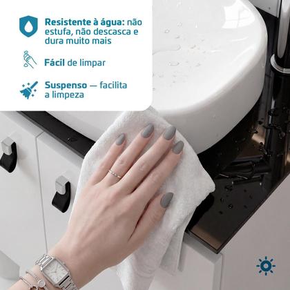 Imagem de Gabinete Banheiro Aço Galvanizado Suspenso Com Cuba de Apoio 60x36 Zeus Beltempo
