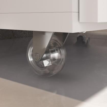 Imagem de Gabinete banheiro creta 60cm com cuba sobrepor e espelho branco inteiro