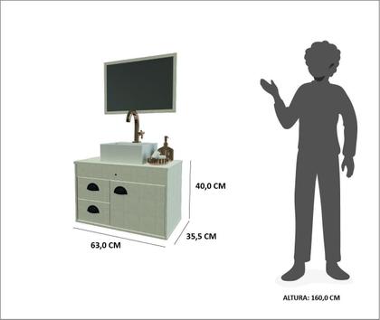 Imagem de Gabinete Banheiro Em Mdf Com Pia Cuba - Udine Preto