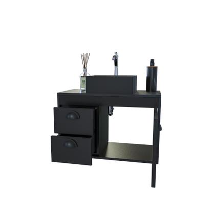 Imagem de Gabinete Banheiro Em Mdf Com Pia Cuba - Udine Preto