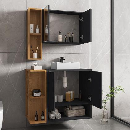 Imagem de Gabinete Banheiro Ibiza 2 Portas Cuba e Armario Espelheira