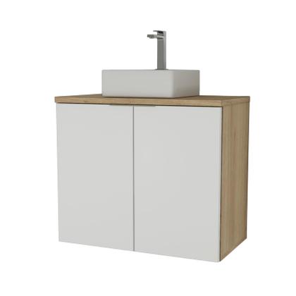 Imagem de Gabinete c/ cuba nature 75cm estilare gab4011 carvalho/branco
