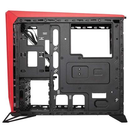 Gabinete Carbide Spec Alpha Branco e Vermelho Mid Tower com Janela