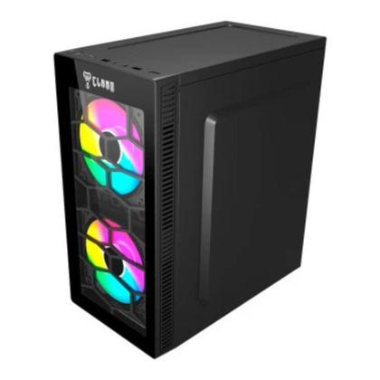 Imagem de Gabinete Clanm Kaesar MicroATX Mid Tower Compacto Vidro Temperado Preto