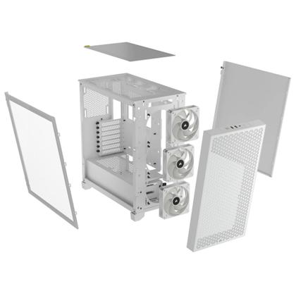 Imagem de Gabinete Corsair 3000D Lateral de Vidro Temperado Airflow RGB Branco - CC-9011256-WW