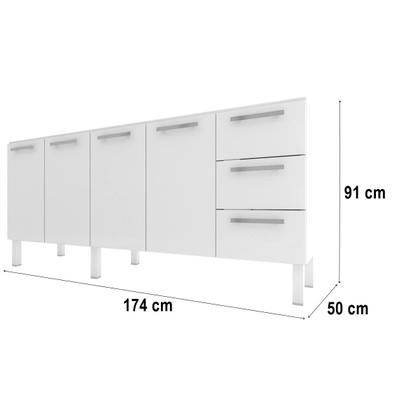 Gabinete de aço p/ pia 1,80 venus flat 3g - branco/preto - Cozimax