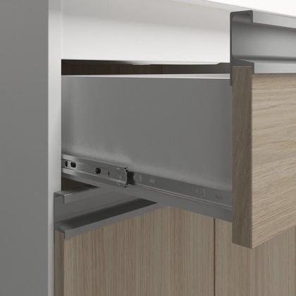 Imagem de Gabinete de Banheiro 50cm com Lavatório e Armário Branco/Carvalho Berlin