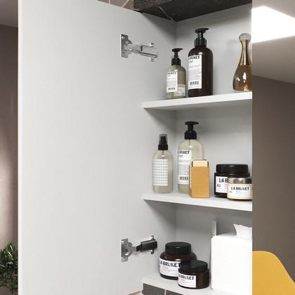 Imagem de Gabinete de Banheiro 70cm com Lavatório e Armário Ref 710 Cewal - Branco/Portoro