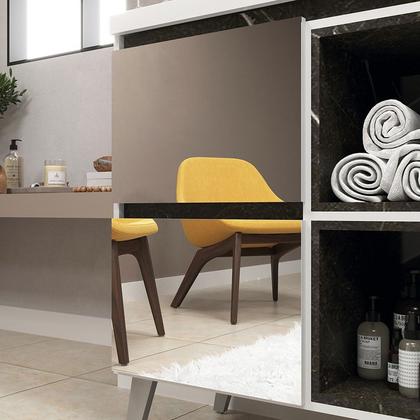 Imagem de Gabinete de Banheiro 70cm com Lavatório Ref 710 Cewal - Branco/Portoro