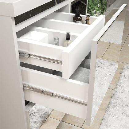 Imagem de Gabinete de Banheiro 70cm com Lavatório Ref 710 Cewal - Branco/Portoro