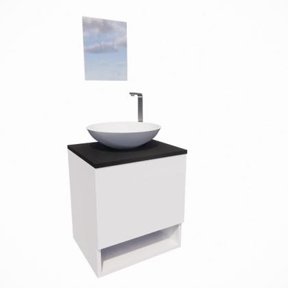 Imagem de Gabinete De Banheiro Completo Com Cuba E Espelho Armário Suspenso 40cm