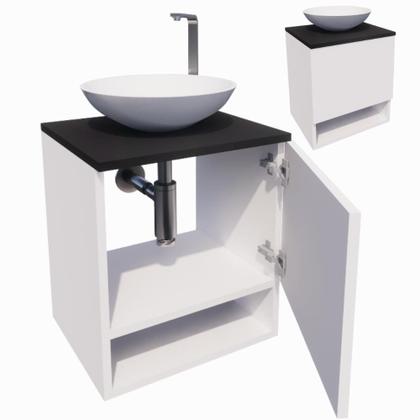 Imagem de Gabinete De Banheiro Completo Com Cuba E Espelho Armário Suspenso 40cm