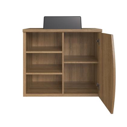 Imagem de Gabinete de Banheiro Suspenso 70cm Laura com 1 Porta e 2 Prateleiras com Cuba