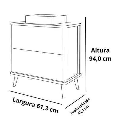 Imagem de Gabinete de Banheiro Veneto com Cuba 60cm Pistache/Freijo - MGM