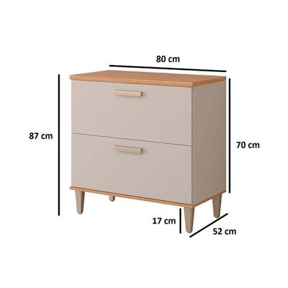 Imagem de Gabinete de Cozinha Modulado Balcão Bella c/1 Gaveta e 1 Porta Basculante c/Tampo 80 cm Freijo/Off White - MGM