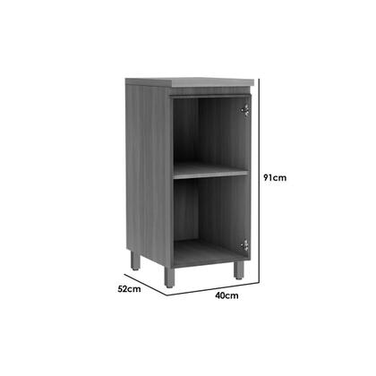 Imagem de Gabinete de Cozinha Modulado Balcão c/ Tampo Rainha c/ 1 Porta 40cm Nature/Verde - Nesher