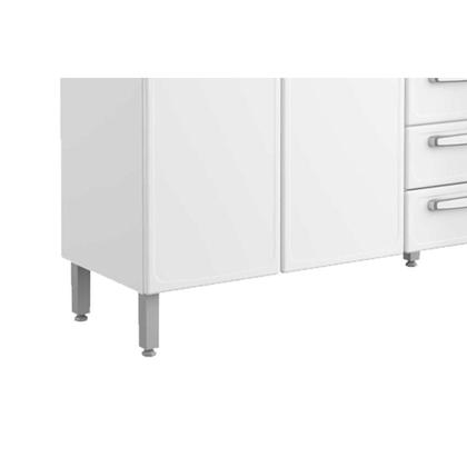 Imagem de Gabinete de Cozinha Modulado Balcão Evidence 7126 2 Portas e 4 Gavetas c/Tampo Branco - Bertolini