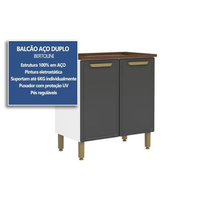 Imagem de Gabinete de Cozinha Modulado p/ Cooktop c/ Tampo Bella c/ 2 Portas 80cm Verde - Bertolini